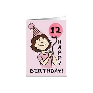  12 Year Old Girls Birthday Pink Balloon Card Toys 