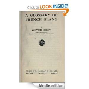 Glossary Of French Slang Leroy Olivier  Kindle Store