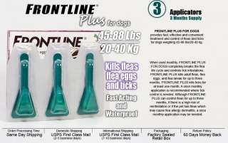 Frontline Plus For Dogs 45 88 lbs 3 Months Supply  