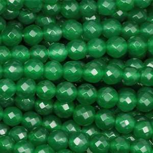  Green Agate 6mm Faceted Gemstone Round Beads