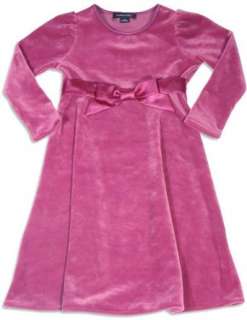    Famous Brand   Girls Long Sleeve Velour Dress, Purple Clothing