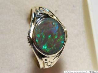 Antique 14K Ring w. Black Opal, 1.3 c   VIDEO  