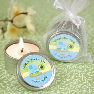  Blue Baby Turtle   Personalized Candle Tin Baby Shower 
