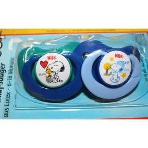  RARE Peanuts Baby Snoopy Nuk Set of 2 Pacifiers, Pacifier Baby