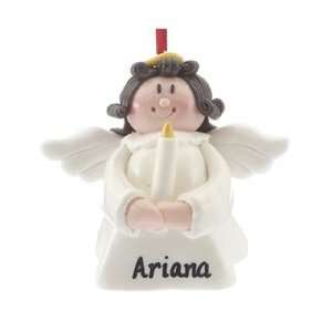   Angel with Candle   Brown Hair Christmas Ornament