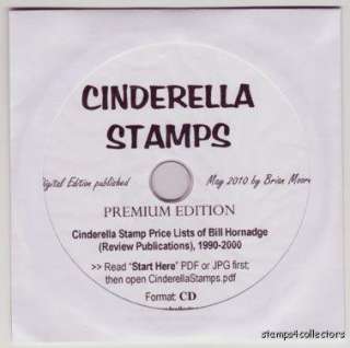 Cinderella Price Lists of Bill Hornadge 1990 2000 on CD  