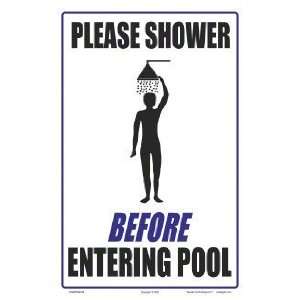   Please Shower Sign Before Entering Pool 7503Wa0812E