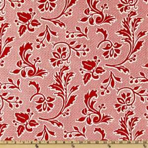  44 Wide Stack & Whack Flourish Red/White Fabric By The 