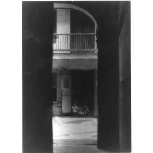  Toulouse Street patio,New Orleans,LA,children seated in 