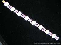 Vintage Pink Rhinestone Bracelet Signed Weiss circa 1940s 50s  