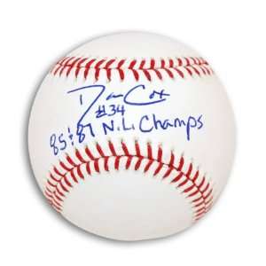  Danny Cox MLB Baseball Inscribed 85 & 87 NL Champs 
