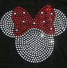 wide CLEAR/RED Minnie Mouse iron on Disney rhinestone transfer 