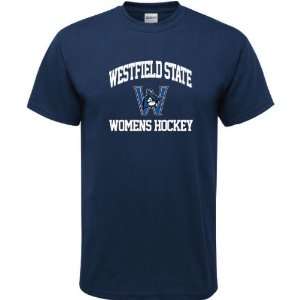  Westfield State Owls Navy Womens Hockey Arch T Shirt 