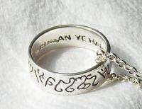 Sterling Silver Wiccan RING Necklace RUNES Theban New  