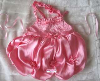 NEW Baby Girls Clothes Satin/Silk Dress White Pink Red fit up to 12 