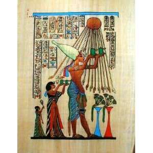  Papyrus King Akhenaten Sun God 