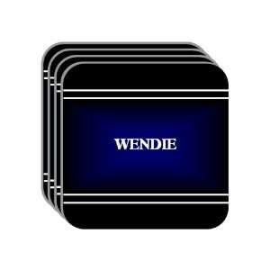 Personal Name Gift   WENDIE Set of 4 Mini Mousepad Coasters (black 