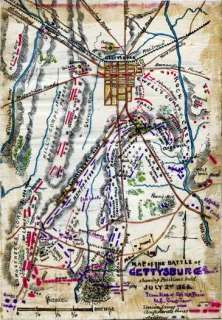 Gettysburg Battle 1863 map Civil War Robert Knox Sneden  