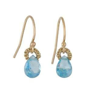  DANIELLE WELMOND  Small Blue CZ Drop Earring Jewelry