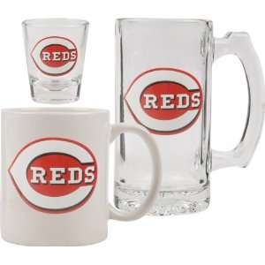 com Cincinnati Reds Glassware Set 3D Logo Tankard, Coffee Mug, Shot 