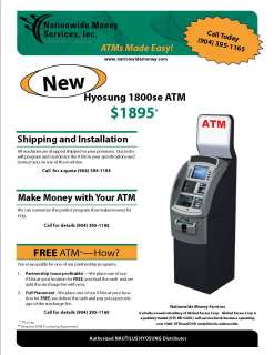 New ATM Hyosung 1800 SE from Nationwide Money. Over 5300 ATMS in 