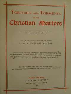 TORTURE CHRISTIAN MARTYRS Leather Signed Binding RARE 1st Limited 