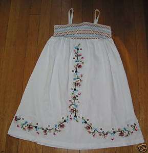 Kid Girl Summer White Smocked Dress Top 122 128 7 8  