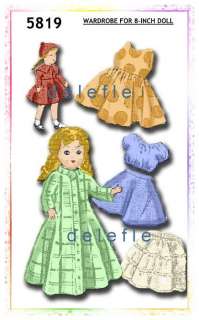 Ginny Doll Pattern 7 8 inch outfits Book No. 9 wardrobe  
