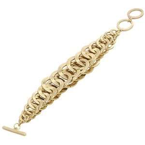   Base Metal Chain Link Toggle Bracelet in Goldtone Glitzs Jewelry