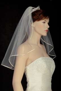 1T WHITE OR Ivory Wedding Bridal Veil Shoulder Tiara 12  