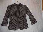 apt 9 blouse black stripe brown and whit