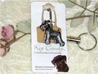 Miniature Schnauzer Dog Charm Key Finder Purse Key Hook  