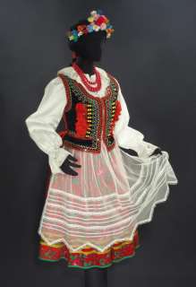   Folk Costume womans outfit Krakow ethnic vest blouse POLAND  