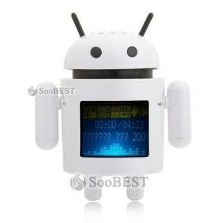 Mini USB Android Robot TF Card LCD Screen Stereo Speaker For iPod 