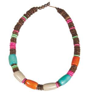 Mariposa Tagua Nut and Coconut Shell 18 Necklace   Sunset  