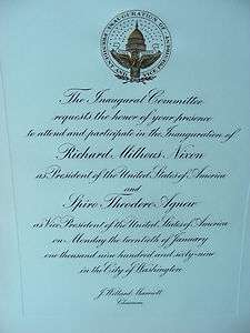 President Nixon Inauguration souvenir Lot   Book, invitation, more 