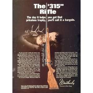 1967 Print Ad .300 Weatherby Magnum Rifle Trophy Elk   Original Print 