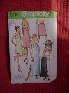   Full and Half Slip Slips Sewing Pattern by Simplicity 9115  