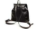 New Womans Black PU Leather Backpack Satchel Weekend Bag Free 