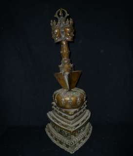 Old Tibet Purple Bronze Hayagriva Phurpa Dagger& Holder  
