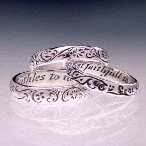 Poesy ring  faithles to none yet faithful to one Silver  