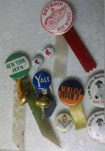 vintage old rare sports pinback pin buttons  