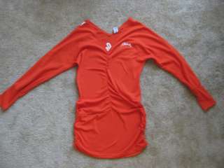   Orange Long Sleeve Dress Jersey Look Cotton Feel Size MEDIUM  
