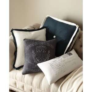  French Laundry Home Ivory Pillow with Navy Trim