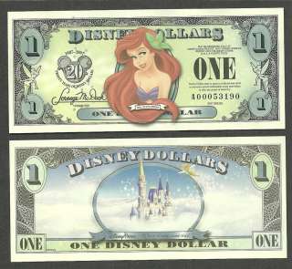 Disney $1 Dollar 2007 A Series 20th Anniversary, ARIEL, LITTLE MERMAID 