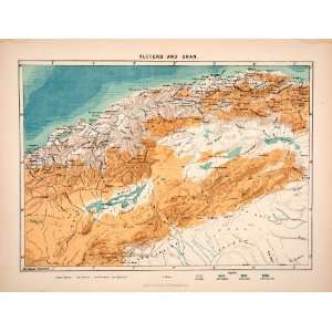  1893 Lithograph Algiers Oran Algeria Northern Africa 