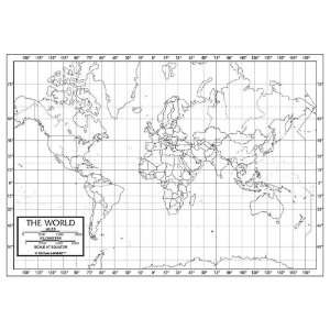  Map Geography and Social Studies Laminated World Outline Maps 