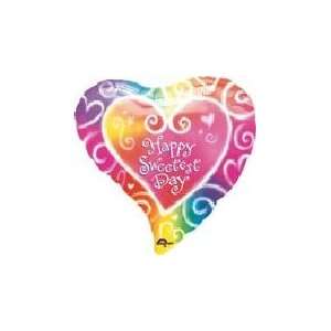  18 Watercolour Sweetest Day   Mylar Balloon Foil Health 