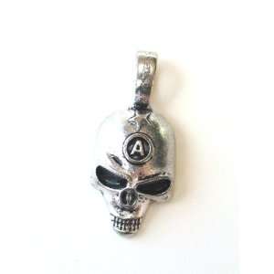  Silver Tone Alien Skull Pendant Necromance Jewelry 