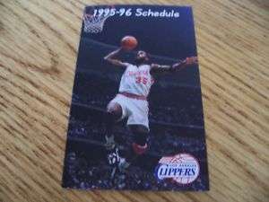 1995 96 NBA Los Angeles Clipper Basketball Pkt Schedule  